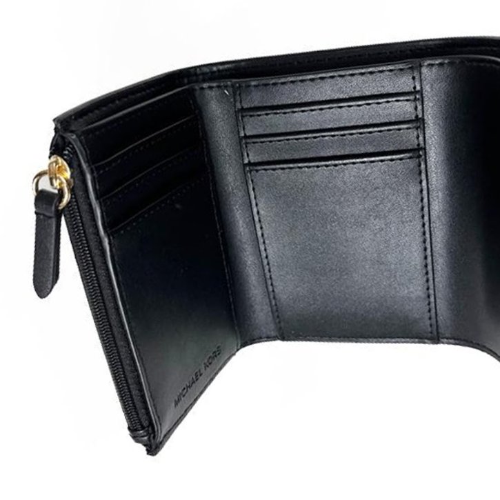 快速出貨!【Michael Kors】金屬圓形LOGO按釦短夾-黑-1