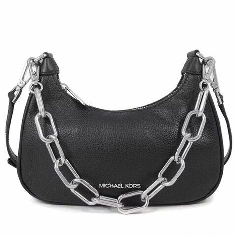 快速出貨！【Michael Kors】荔枝皮革鍊條兩用包-黑