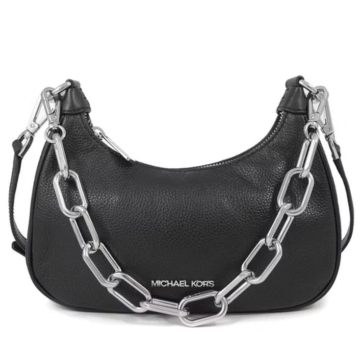 快速出貨!【Michael Kors】荔枝皮革鍊條兩用包-黑-0