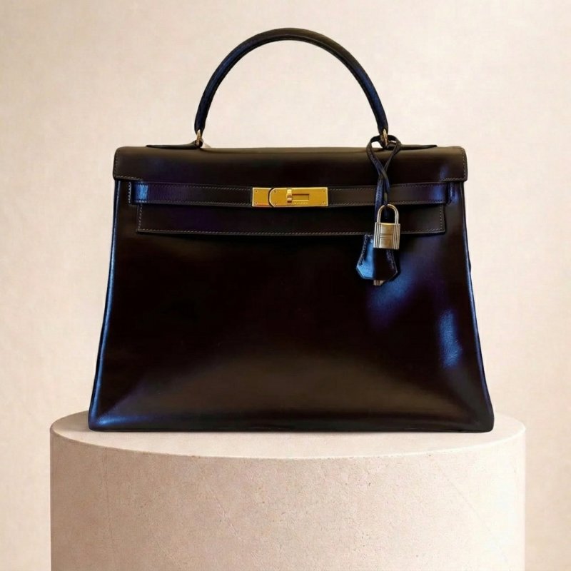 愛馬仕 Hermes Kelly 32 凱莉32 巧克力啡色 Box Calf 金扣 GHW 中古-0
