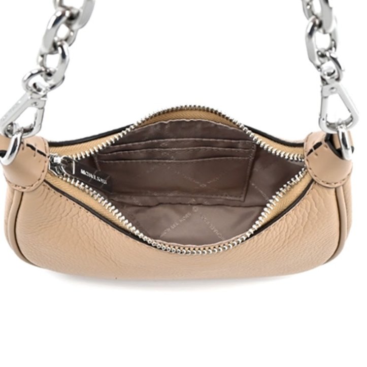 快速出貨!【Michael Kors】荔枝皮革鍊條兩用包-卡其-3