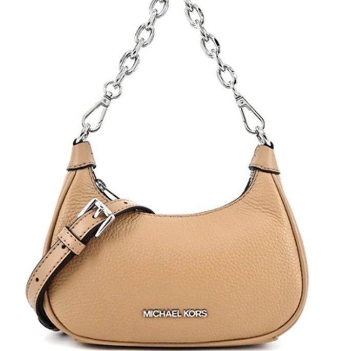 快速出貨!【Michael Kors】荔枝皮革鍊條兩用包-卡其-4