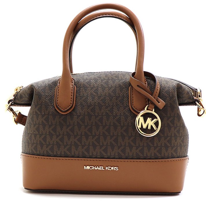 快速出貨!【Michael Kors】老花皮革兩用包-咖啡焦糖-2