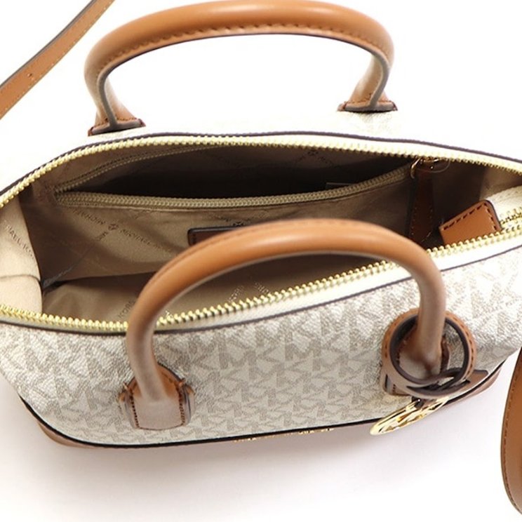 快速出貨！【Michael Kors】老花皮革兩用包-香草焦糖-3