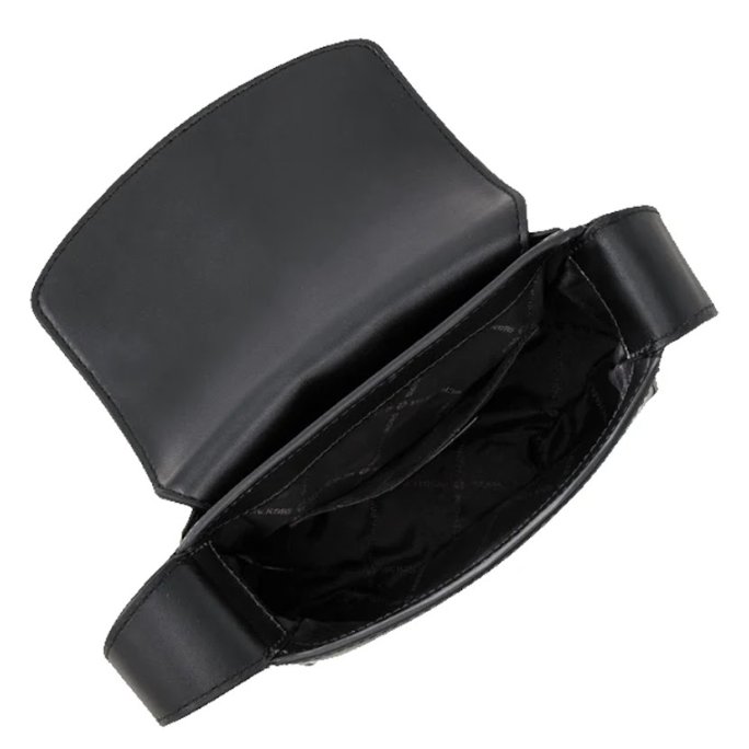 快速出貨!【Michael Kors】鎖頭翻蓋斜背包-黑-3