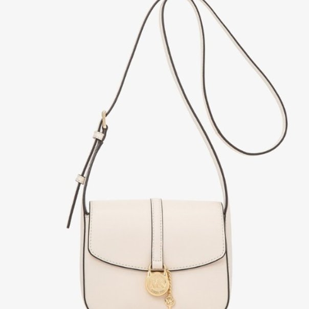 快速出貨!【Michael Kors】鎖頭翻蓋斜背包-白-0