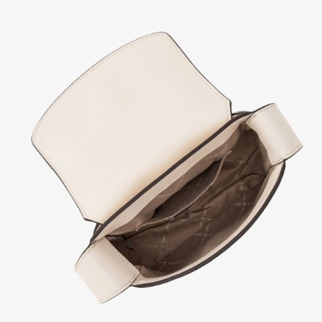 快速出貨!【Michael Kors】鎖頭翻蓋斜背包-白-3