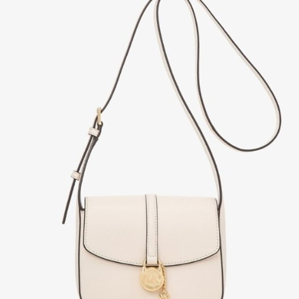 快速出貨!【Michael Kors】鎖頭翻蓋斜背包-白-4