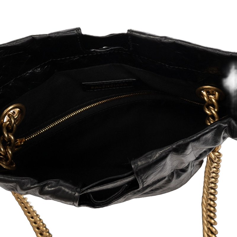 Balenciaga Crush Small Tote Drawstring Bag for Women in Black - 742942-210IT-1000-3