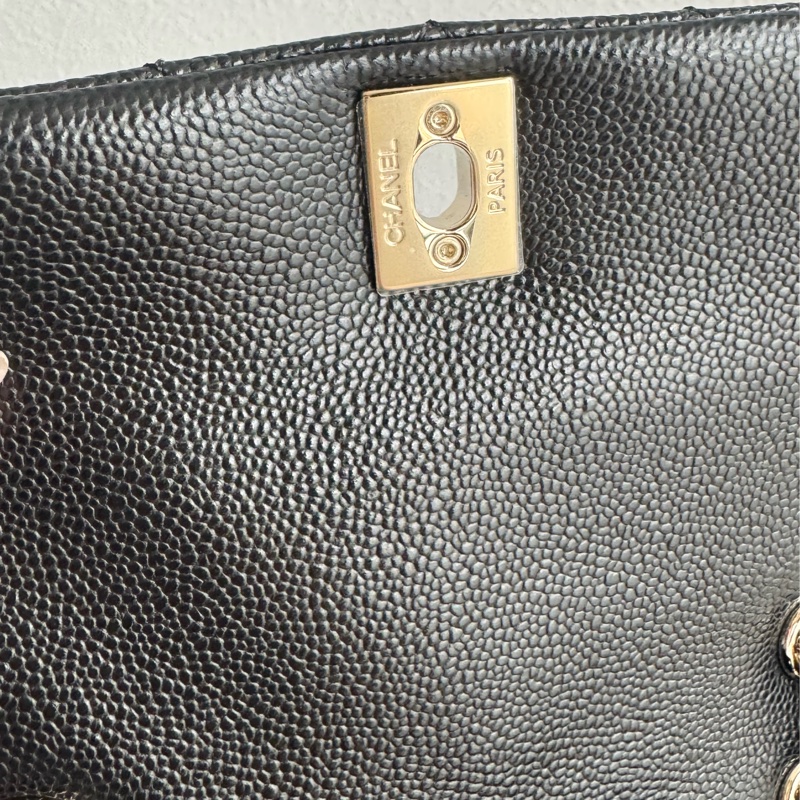 Chanel AS3860黑荔枝淡金雙C DUMA後背包小號-21