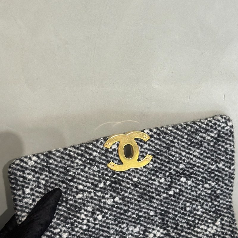 CHANEL 19 Bag 菱格紋手提肩背包 26 - 毛呢金-6