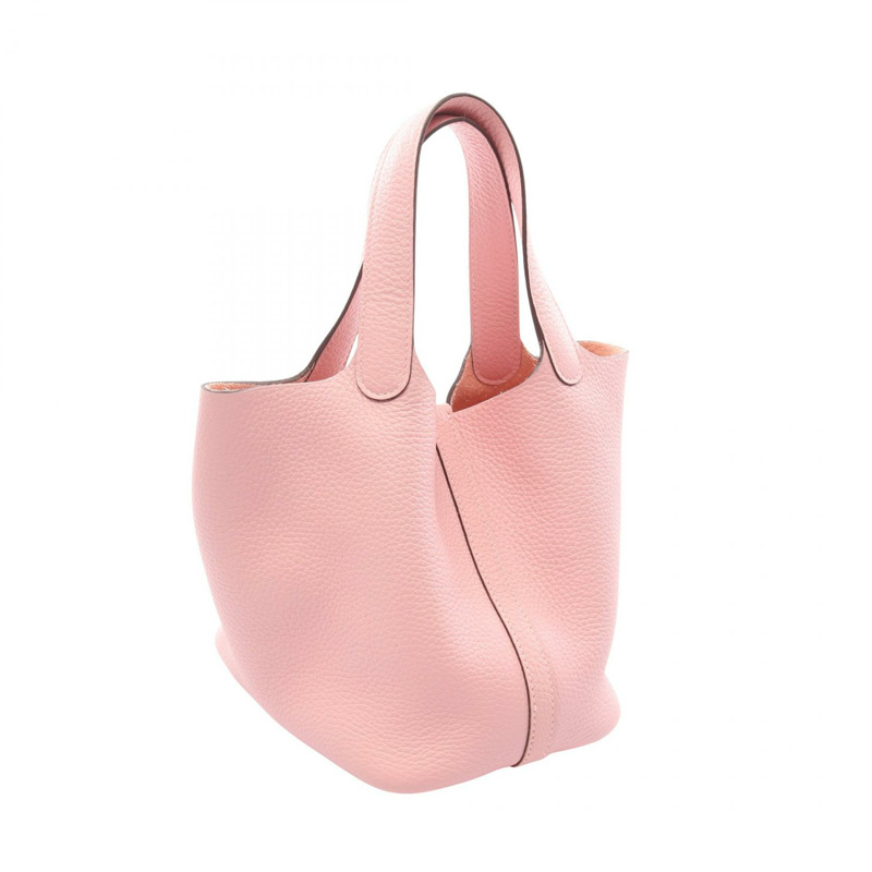 愛馬仕 Picotin Lock PM 手提包 B Taurillon Clemence 櫻花玫瑰色 二手 SHW-1