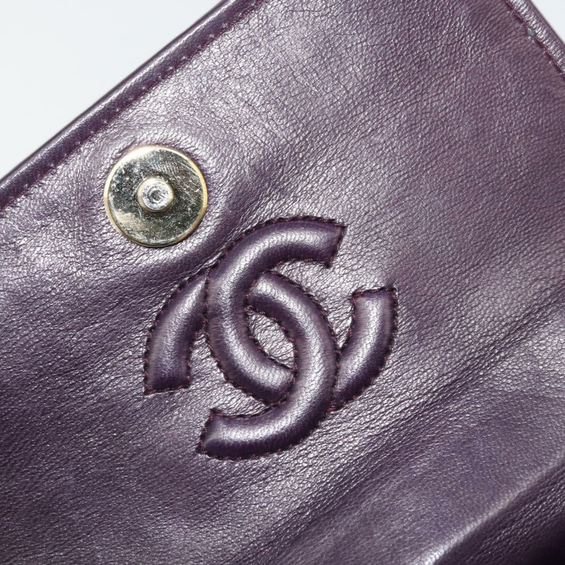 【日本直送】香奈兒 (CHANEL) 絎縫鏈條山茶花單背包 絲絨紫金色 CC 正品 YKZ1012V-8