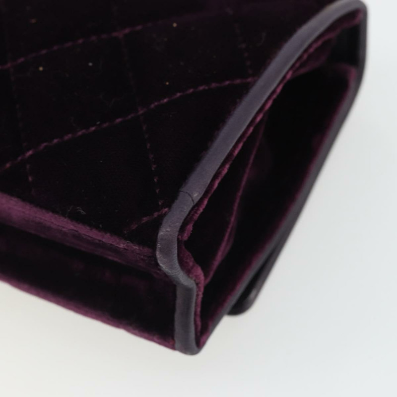 【日本直送】香奈兒 (CHANEL) 絎縫鏈條山茶花單背包 絲絨紫金色 CC 正品 YKZ1012V-15