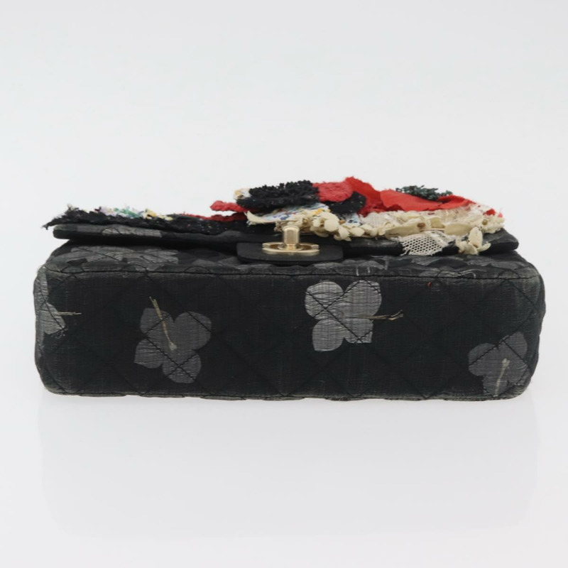 【日本直送】香奈兒 Matelasse 25 鏈條肩背包,棉質,金色/黑色,CC 標誌,正品 LNZ255SM-4