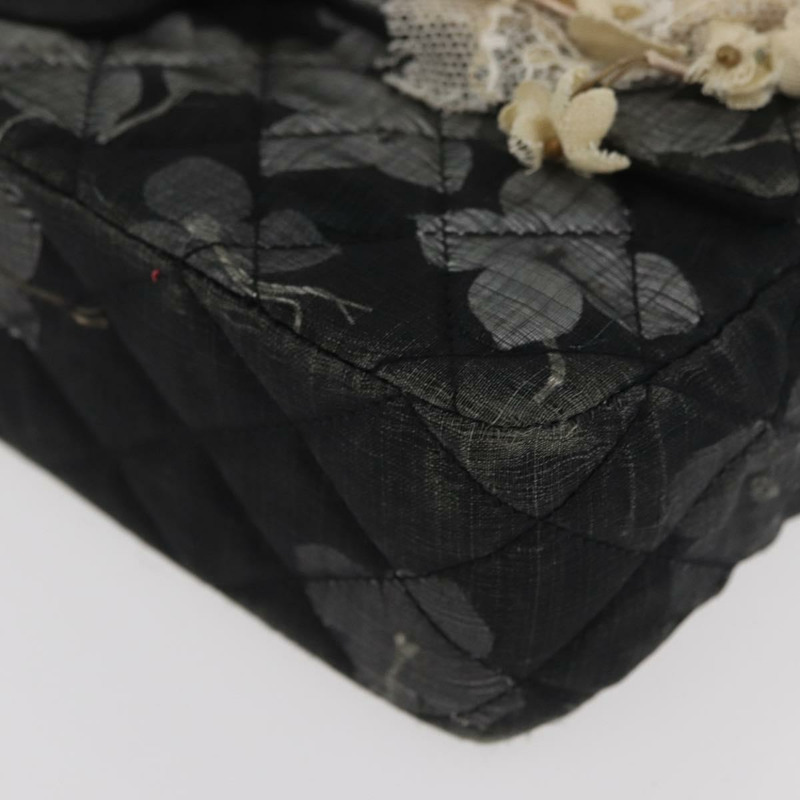 【日本直送】香奈兒 Matelasse 25 鏈條肩背包,棉質,金色/黑色,CC 標誌,正品 LNZ255SM-15