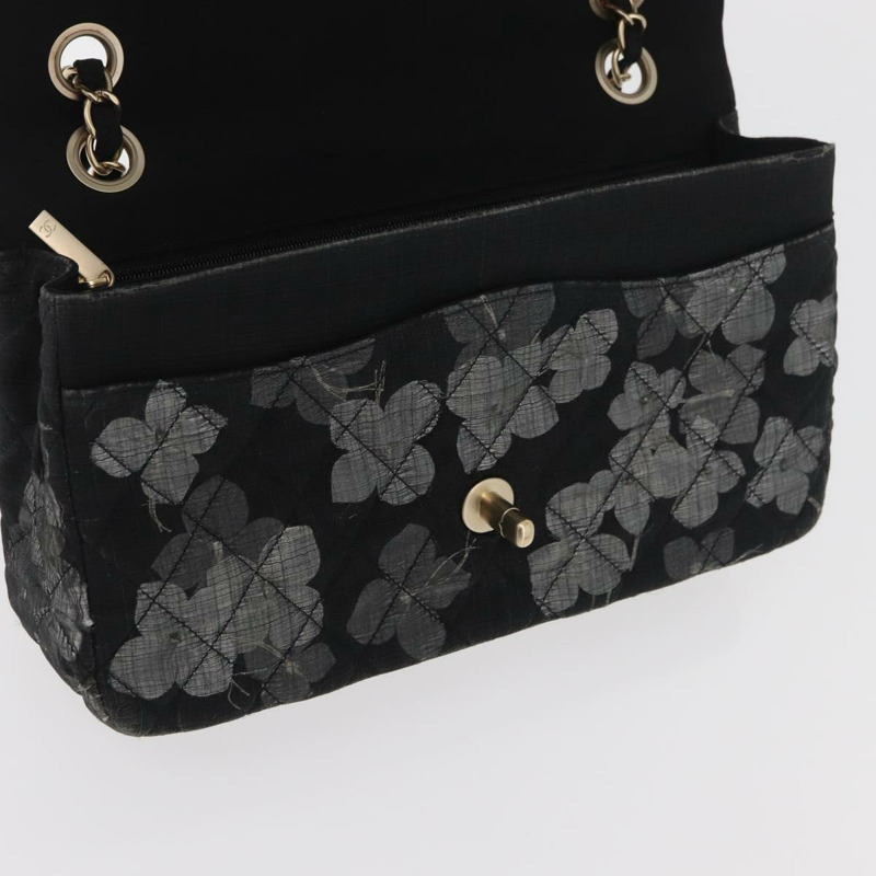 【日本直送】香奈兒 Matelasse 25 鏈條肩背包,棉質,金色/黑色,CC 標誌,正品 LNZ255SM-20