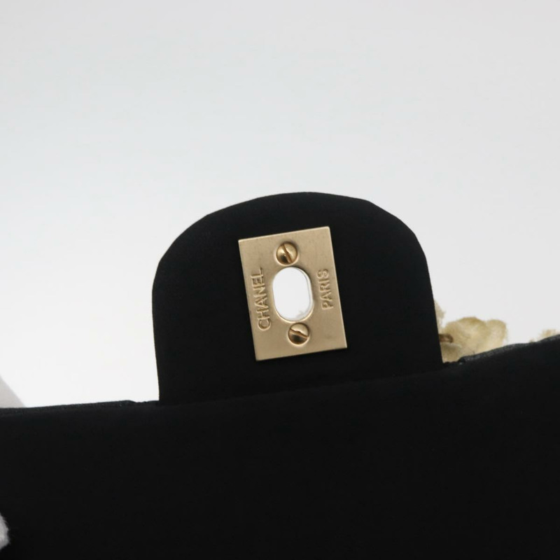 【日本直送】香奈兒 Matelasse 25 鏈條肩背包,棉質,金色/黑色,CC 標誌,正品 LNZ255SM-21