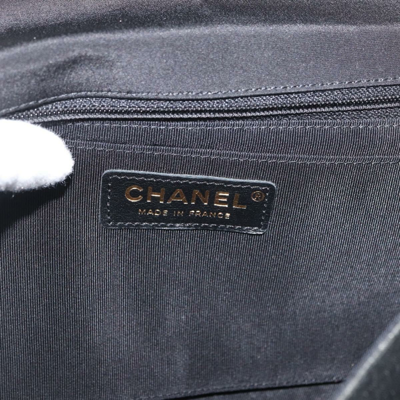 【日本直送】香奈兒 Matelasse 25 鏈條肩背包,棉質,金色/黑色,CC 標誌,正品 LNZ255SM-22