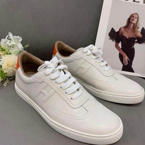 Hermes 愛馬仕quicker男士板鞋 橙尾 41.5碼  🈚附件