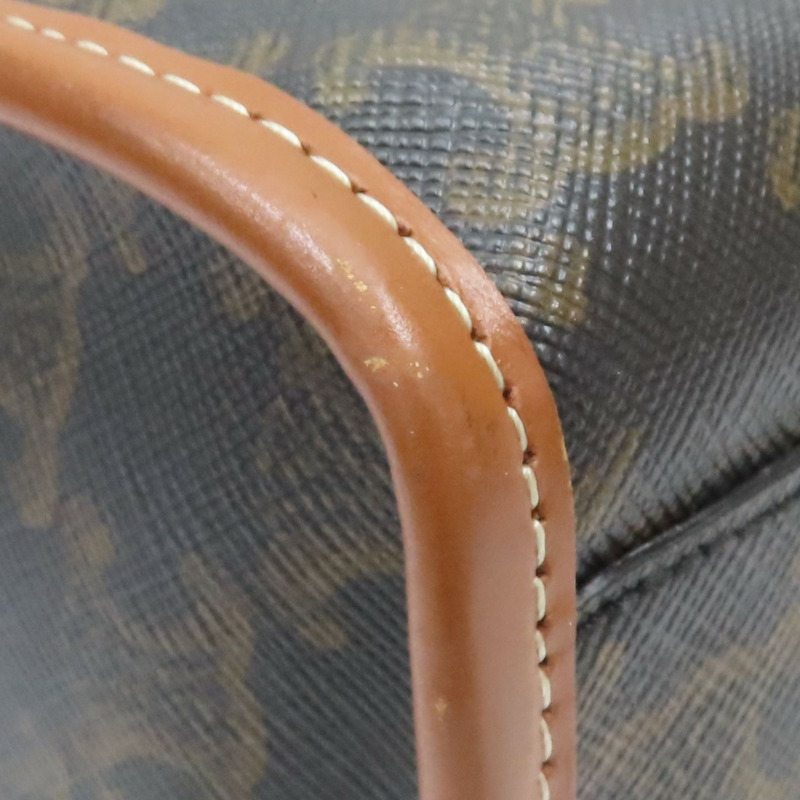 棕色 PVC塗層帆布/牛皮 Cabas 兩用包【CELINE 賽琳】 199742BZJ-10