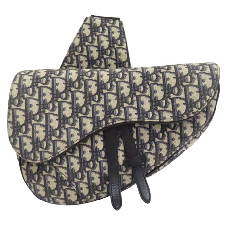 藍色 Oblique緹花帆布 肩背包【Dior 迪奧】