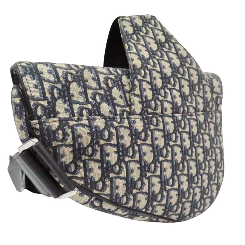 藍色 Oblique緹花帆布 肩背包【Dior 迪奧】-1