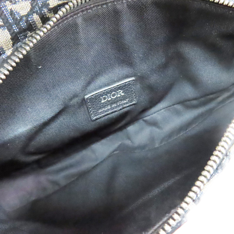 藍色 Oblique緹花帆布 肩背包【Dior 迪奧】-2