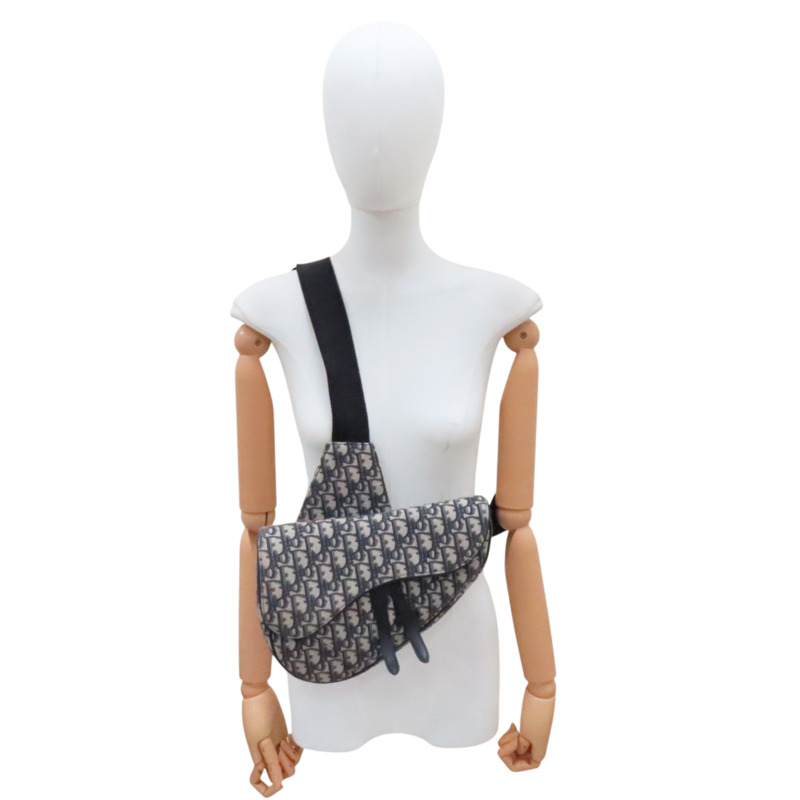 藍色 Oblique緹花帆布 肩背包【Dior 迪奧】-5