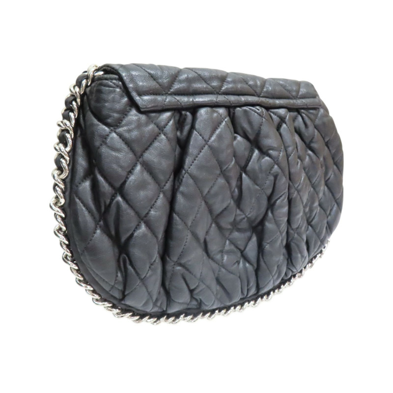 黑色 牛皮 鏈帶肩背包 (無卡) 銀釦【CHANEL 香奈兒】 A49914-1
