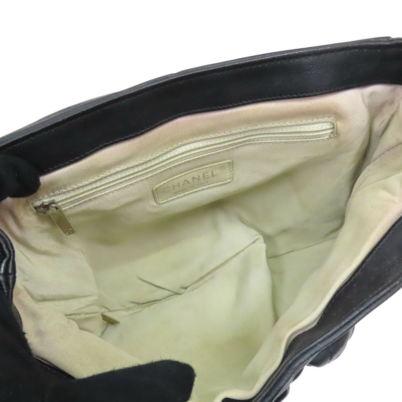 黑色 牛皮 鏈帶肩背包 (無卡) 銀釦【CHANEL 香奈兒】 A49914-2