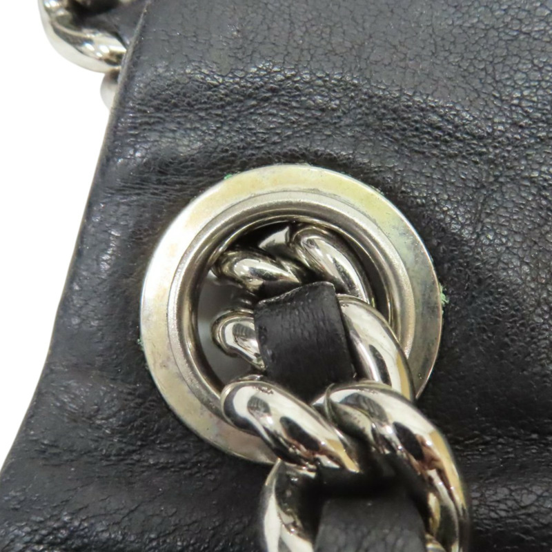 黑色 牛皮 鏈帶肩背包 (無卡) 銀釦【CHANEL 香奈兒】 A49914-14