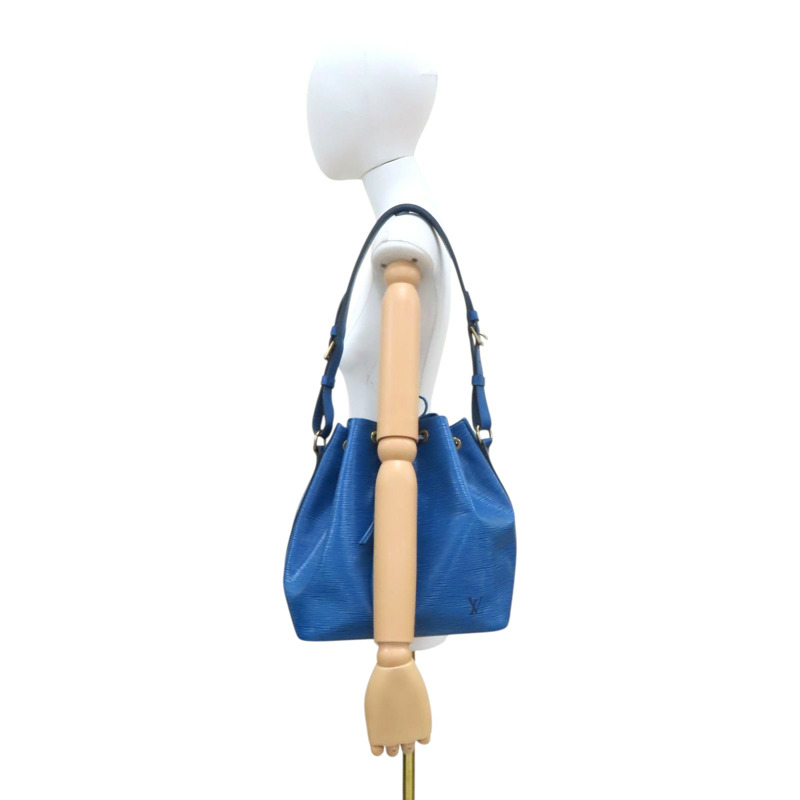 藍色 EPI 水波紋 牛皮 Petit Noe 水桶包 肩背包【LOUIS VUITTON LV 路易威登】 M44105-7