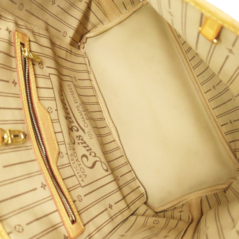 棕色 原花 PVC塗層帆布 Neverfull MM 托特包【LOUIS VUITTON LV 路易威登】 M40156-2