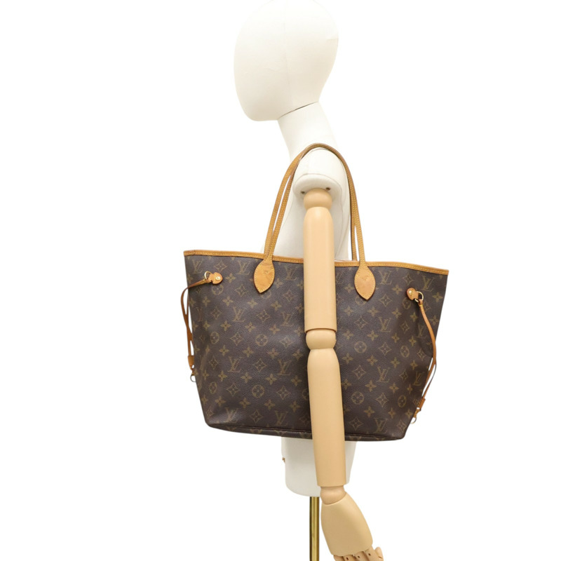 棕色 原花 PVC塗層帆布 Neverfull MM 托特包【LOUIS VUITTON LV 路易威登】 M40156-8