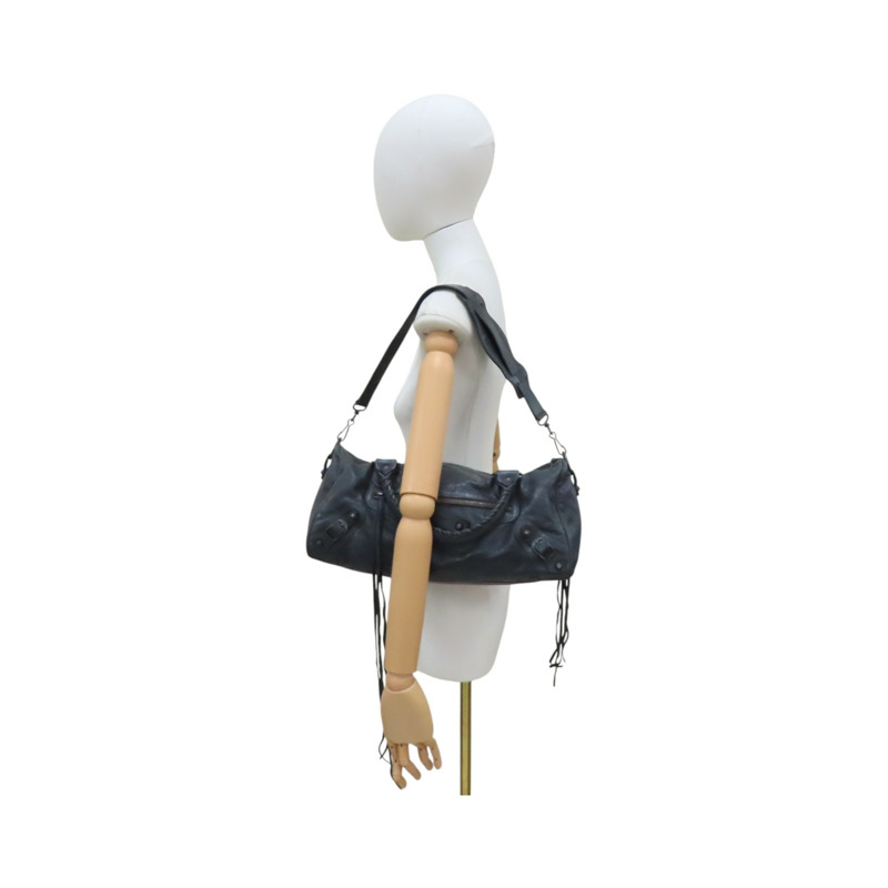 深灰色 羊皮 The Twiggy Bag 肩背包 128523【Balenciaga 巴黎世家】 128523-8