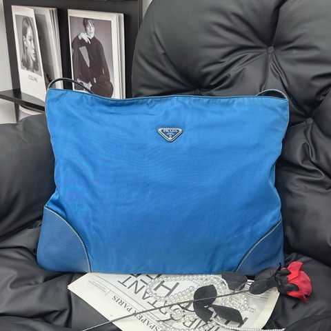 【赫蒂國際精品】PRADA 寶藍色托特包 vintage