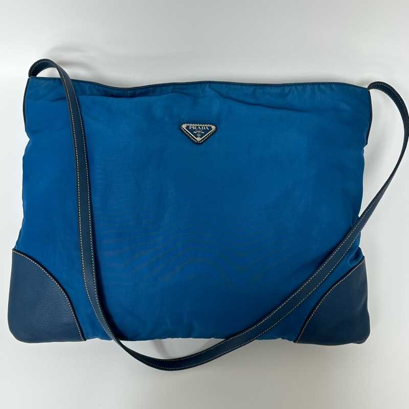 【赫蒂國際精品】PRADA 寶藍色托特包 vintage-3
