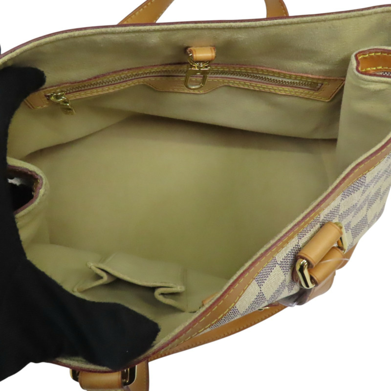 白色 棋盤格 PVC塗層帆布 肩背包【LOUIS VUITTON LV 路易威登】 N51207-2