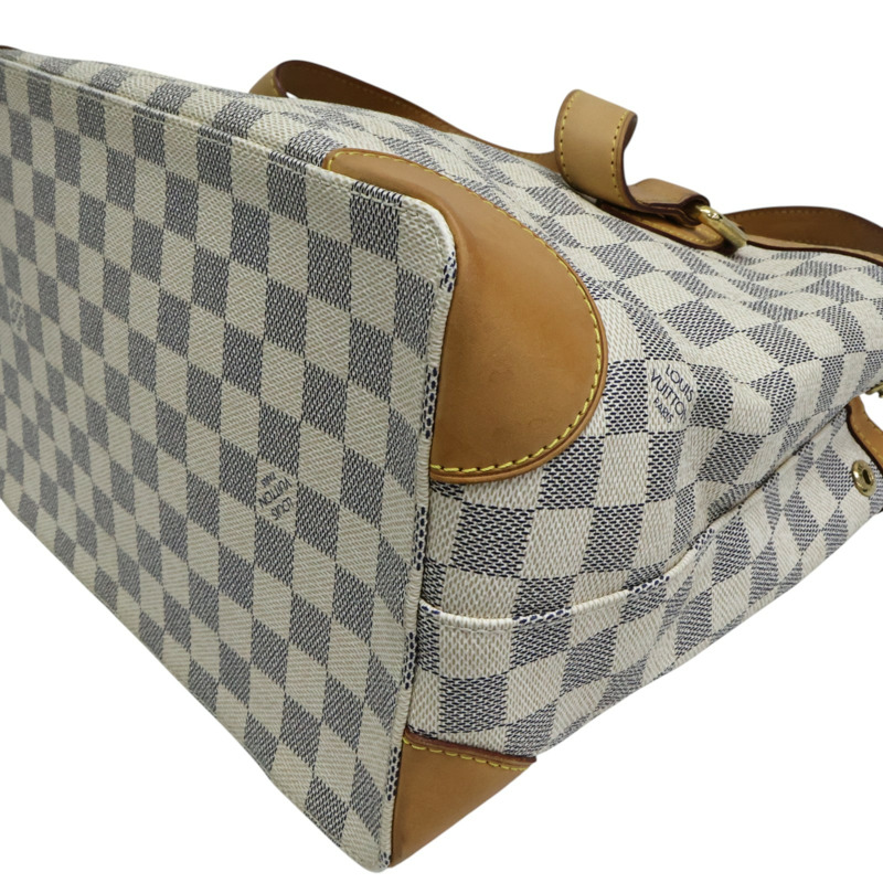 白色 棋盤格 PVC塗層帆布 肩背包【LOUIS VUITTON LV 路易威登】 N51207-8