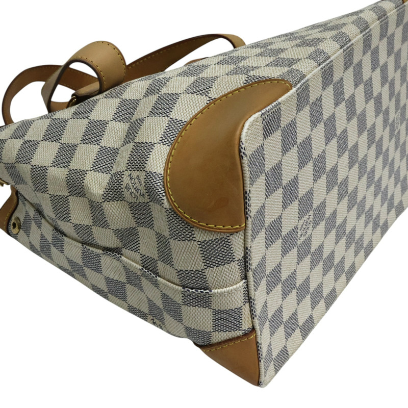 白色 棋盤格 PVC塗層帆布 肩背包【LOUIS VUITTON LV 路易威登】 N51207-9