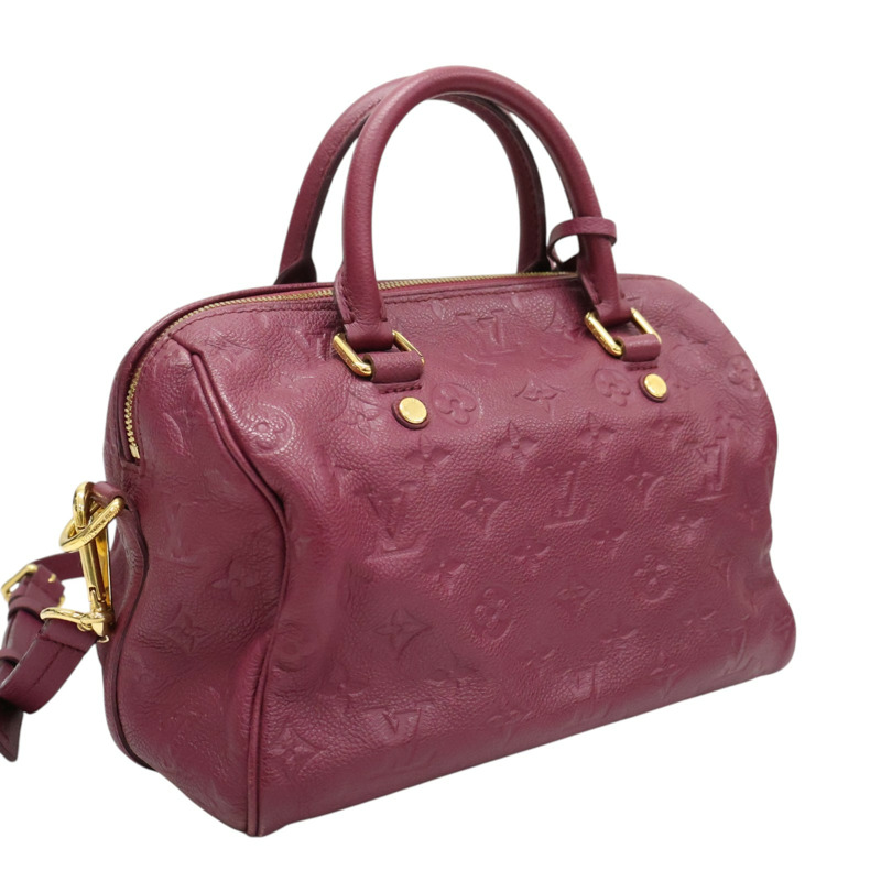 葡萄紫色 牛皮壓紋 Speedy 25 波士頓包 兩用包【LOUIS VUITTON LV 路易威登】 M40764-1