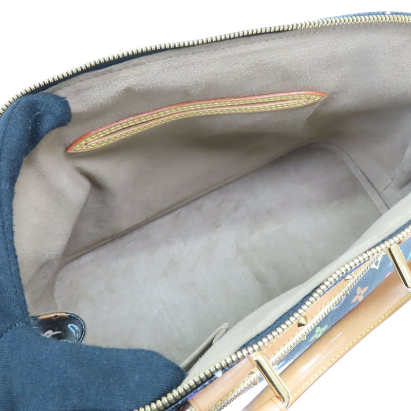 黑彩 帆布 鉚釘Alma貝殼包 手提包 村上隆聯名【LOUIS VUITTON LV 路易威登】 M92646-2