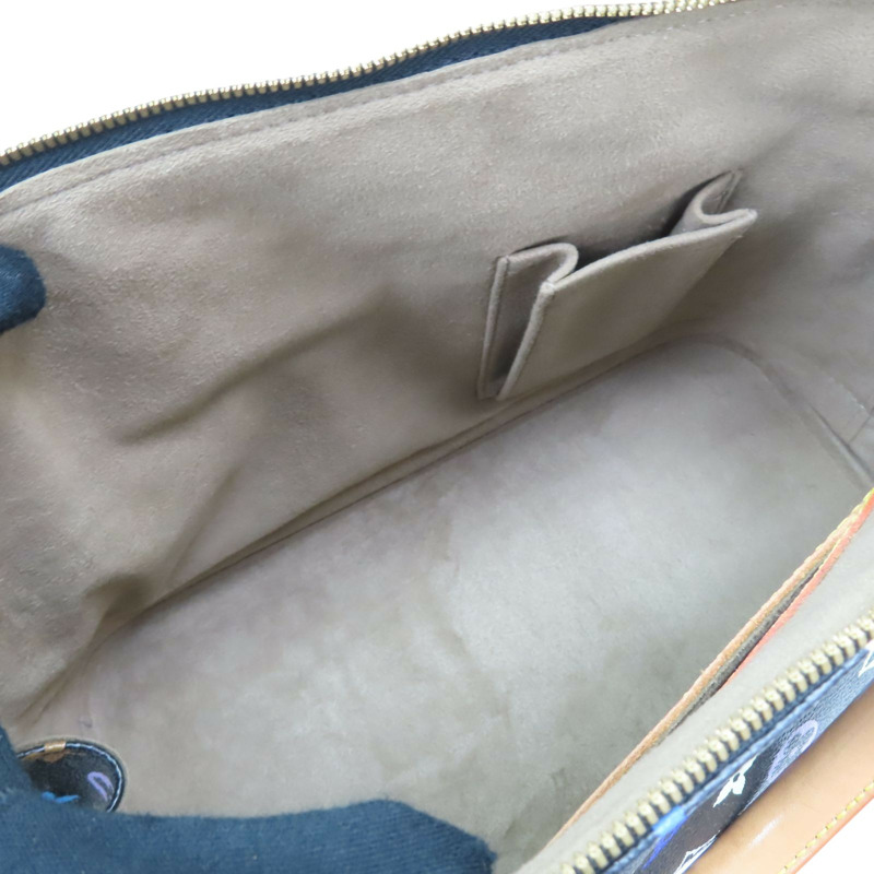 黑彩 帆布 鉚釘Alma貝殼包 手提包 村上隆聯名【LOUIS VUITTON LV 路易威登】 M92646-3