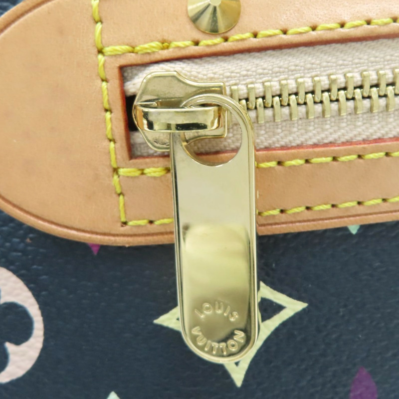 黑彩 帆布 鉚釘Alma貝殼包 手提包 村上隆聯名【LOUIS VUITTON LV 路易威登】 M92646-6