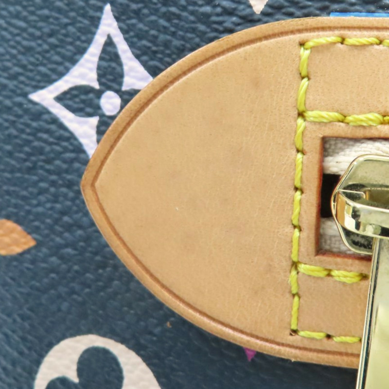 黑彩 帆布 鉚釘Alma貝殼包 手提包 村上隆聯名【LOUIS VUITTON LV 路易威登】 M92646-11