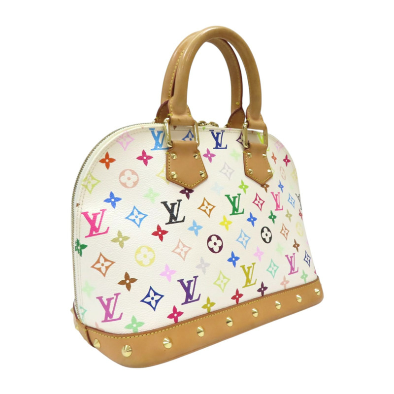 白彩 PVC塗層帆布 Alma 村上隆 手提包【LOUIS VUITTON LV 路易威登】 M92647-1