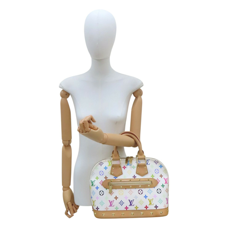 白彩 PVC塗層帆布 Alma 村上隆 手提包【LOUIS VUITTON LV 路易威登】 M92647-7