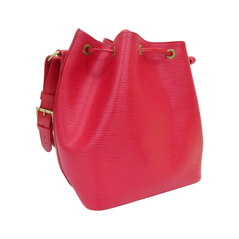 紅色 EPI 水波紋 牛皮 Petit Noe 水桶包 肩背包【LOUIS VUITTON LV 路易威登】 M59017-1