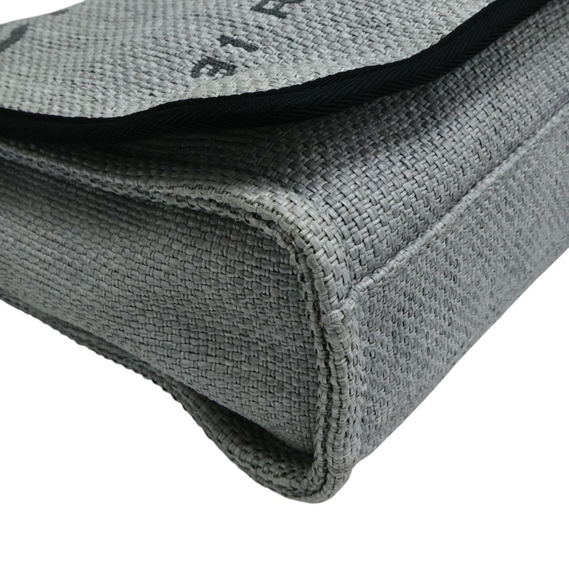 灰色 Deauville 沙灘肩背包 編織草編帆布（無卡）【CHANEL 香奈兒】 A93183-8